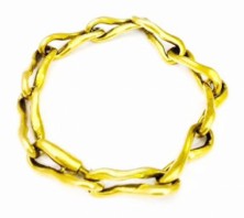 18K Contoured Solid Link Bracelet