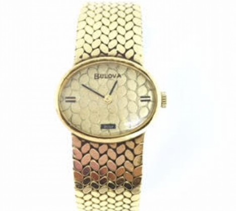 bulova dior 14k gold watch