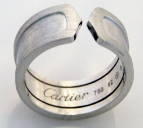 Cartier - CARTIER 18K WHITE GOLD ALL DIAMOND C RING