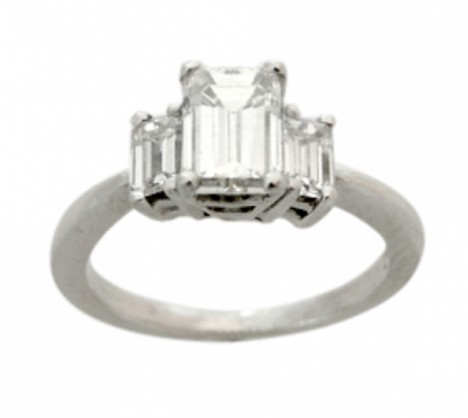 Emerald-Cut Three-Stone Diamond Engagement Ring – Unique Engagement Rings  NYC